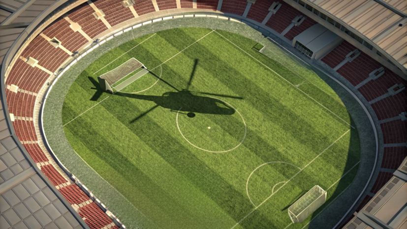 В Уэльсе перед началом футбольного матча на поле приземлился медицинский вертолёт