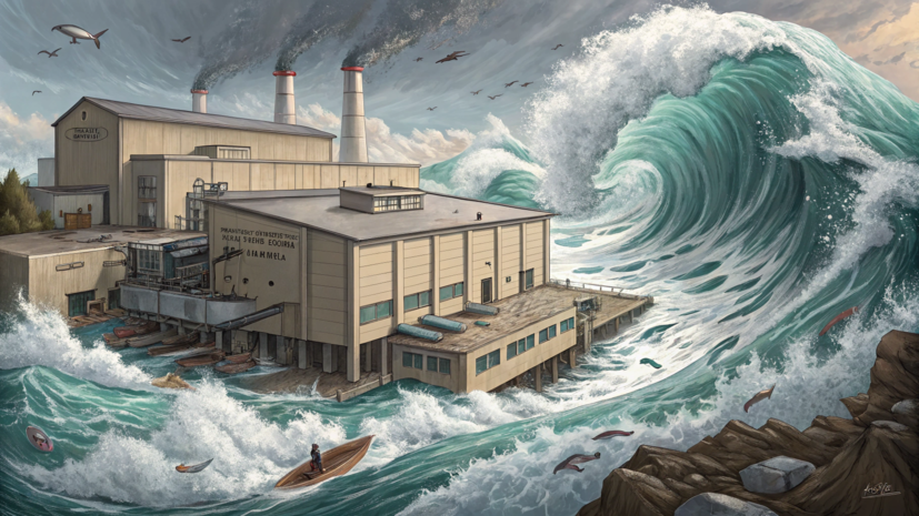 Цунами уничтожило всё оборудование рыбзавода «Алаид» на Курилах