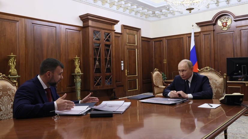 Пушилин на встрече с Путиным назвал самым сложным вопросом обеспечение ДНР водой