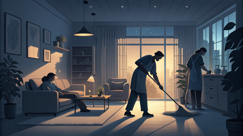 Почти 22% россиян убираются поздно вечером или ночью