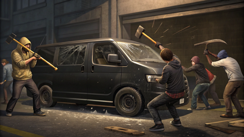 На Украине толпа напала на сотрудников ТЦК и разбила их машину