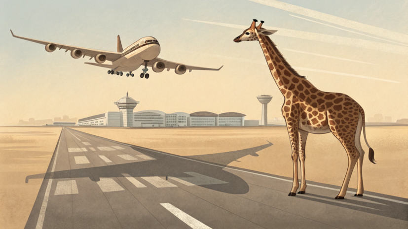 Самолёт с туристами из США врезался в жирафа при приземлении в Кении