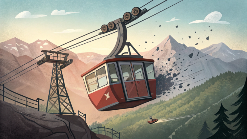 ТАСС: десять человек пострадали при обрыве канатной дороги в Нальчике