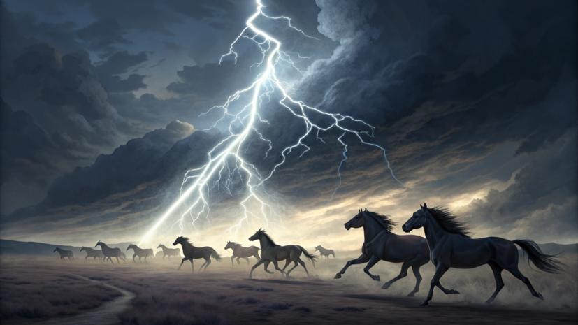 Удар молнии убил табун лошадей в Башкирии