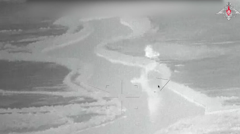 МО России показало кадры поражения корабля ВМС Украины «Симферополь»