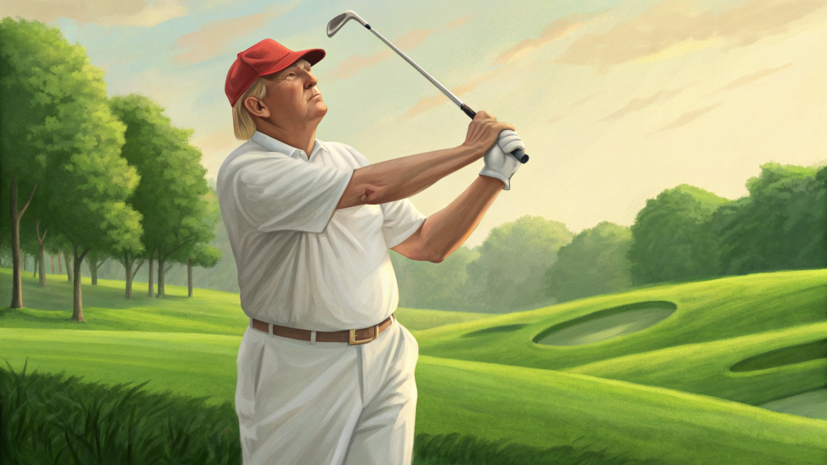 Трамп с внучкой поехал играть в гольф на фоне слухов о своей смерти