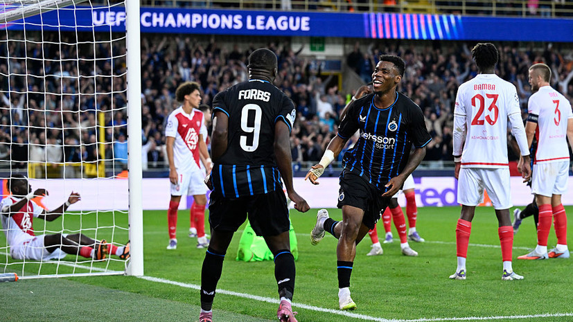 «Монако» Головина проиграл «Брюгге» в Лиге чемпионов, «Спортинг» разгромил «Кайрат»