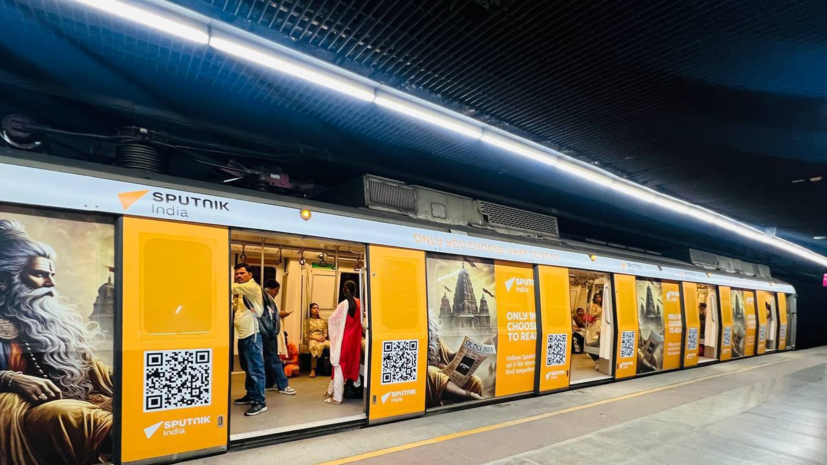 Sputnik India запустил фирменный поезд в метро Нью-Дели