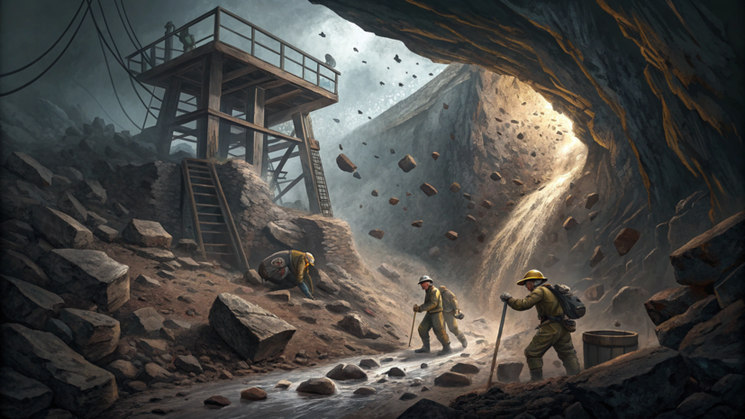 В Кузбассе на шахте «Ерунаковская-8» произошло обрушение породы