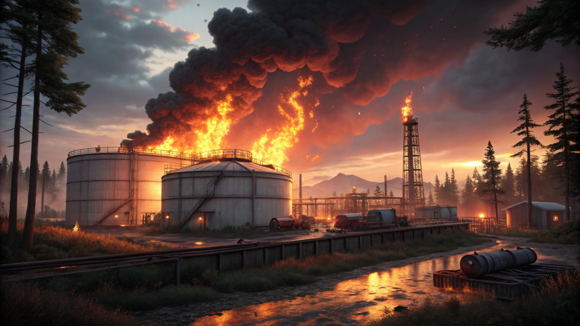 В Черниговской области горит украинская нефтебаза