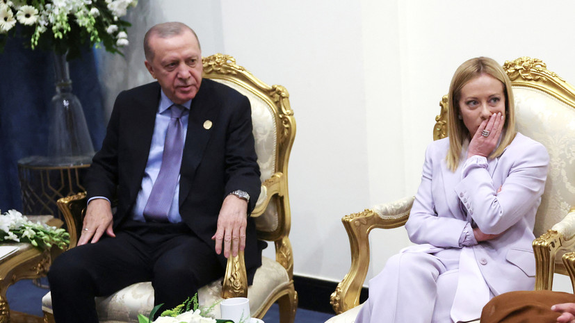 Эрдоган шутливо призвал премьера Италии Мелони бросить курить