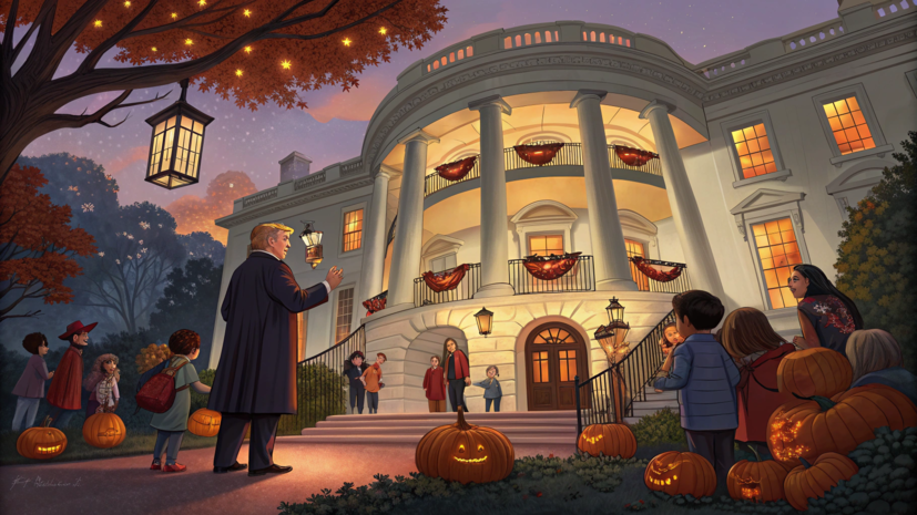 Трамп после недельного турне по Азии устроил Хеллоуин в Белом доме