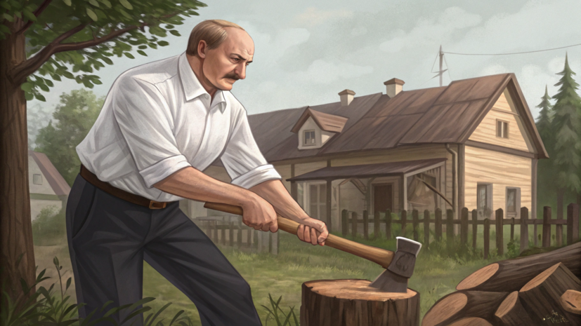 Лукашенко после командировки два часа колол дрова