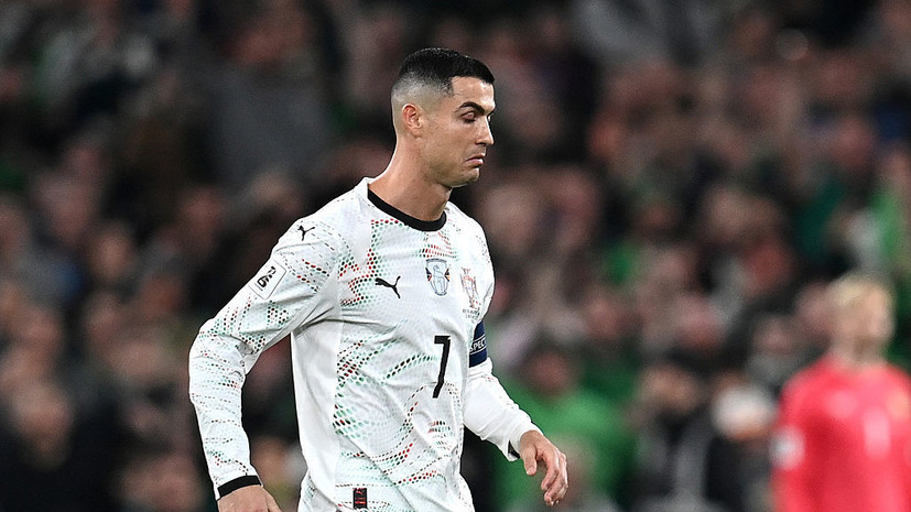 Роналду удалён с поля в матче против Ирландии