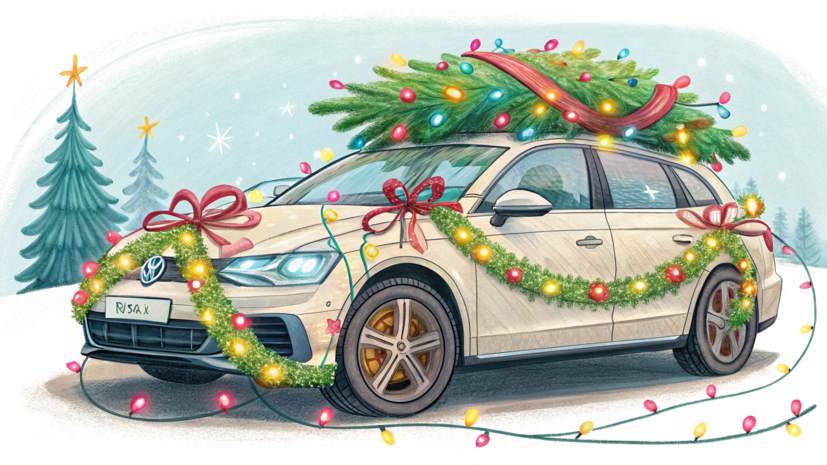 В Роскачестве объяснили, ждёт ли штраф за украшение авто гирляндой к Новому году