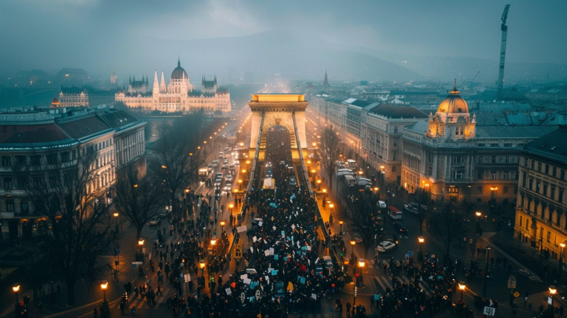 В Будапеште прошёл митинг против планов ЕС развязать войну с Россией