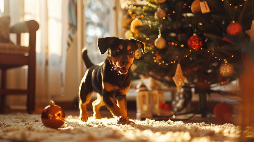 Ветеринар Смирнов рассказал об опасности новогодних игрушек для питомцев