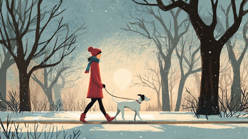 Ветеринар: зимой особенно важно следить за температурой во время прогулки с собакой
