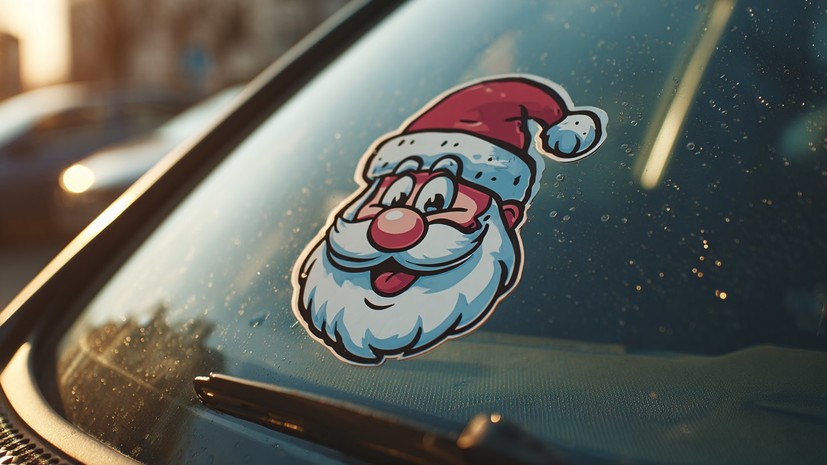 Автоюрист Воропаев: не стоит вешать на лобовое стекло наклейки с Дедом Морозом