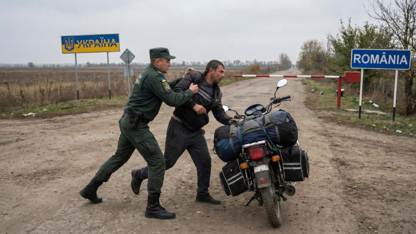 На Украине пограничник сбросил с мотоцикла мужчину, ехавшего в Румынию