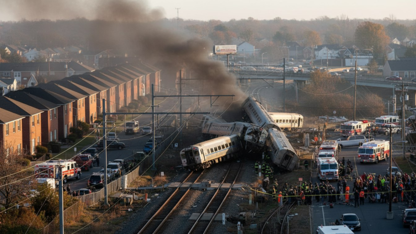 В американском штате Нью-Джерси 17 человек пострадали при столкновении поездов