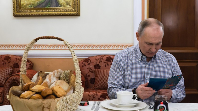 РИА Новости: на стене у Путина висит картина «Хлебное поле» Олега Путнина