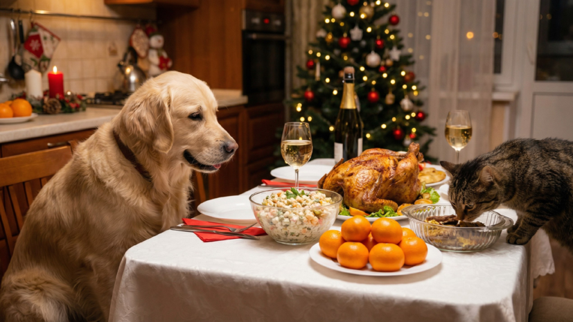 Ветврач Руденко: питомцам категорически нельзя давать блюда с новогоднего стола