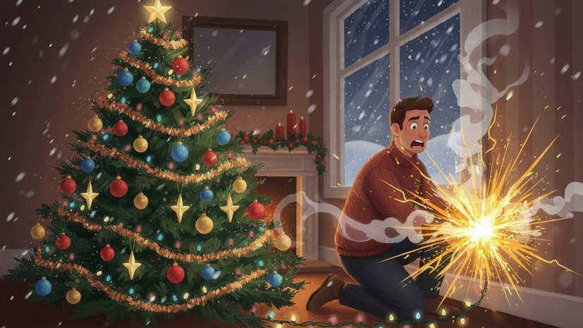 Россиян предупредили, когда новогодние гирлянды могут стать причиной возгорания