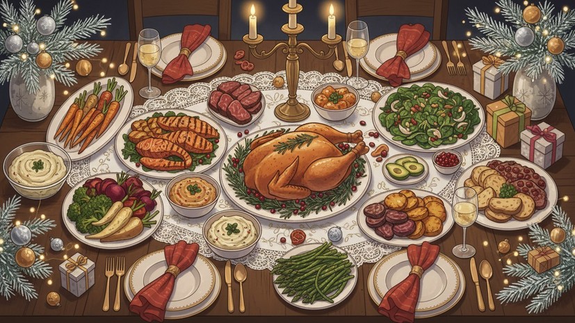 Гепатолог посоветовала добавить больше белковых продуктов и овощей в новогоднее меню