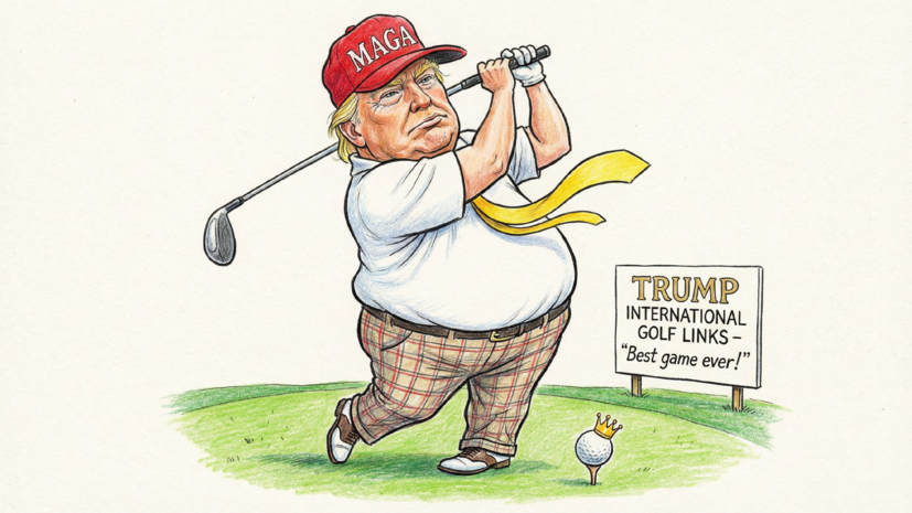 Трамп за день до встречи с Зеленским более пяти с половиной часов играл в гольф