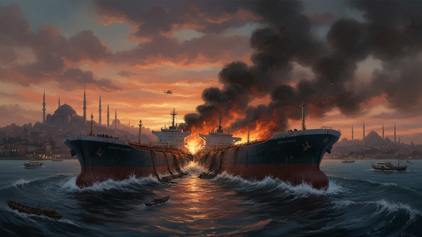 TRT Haber: у Стамбула столкнулись два нефтяных танкера