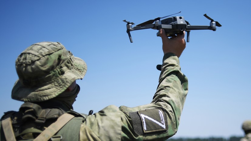 Оператор БПЛА уничтожил группу боевиков ВСУ в районе Гришино