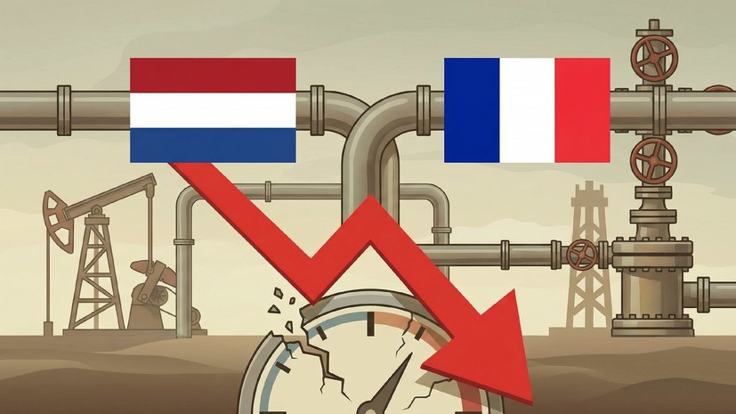Запасы газа во Франции упали ниже 60%, в Нидерландах — до 48%