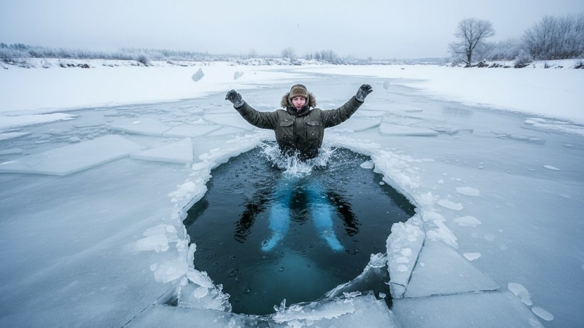 Россиянам объяснили, как действовать при провале под лёд