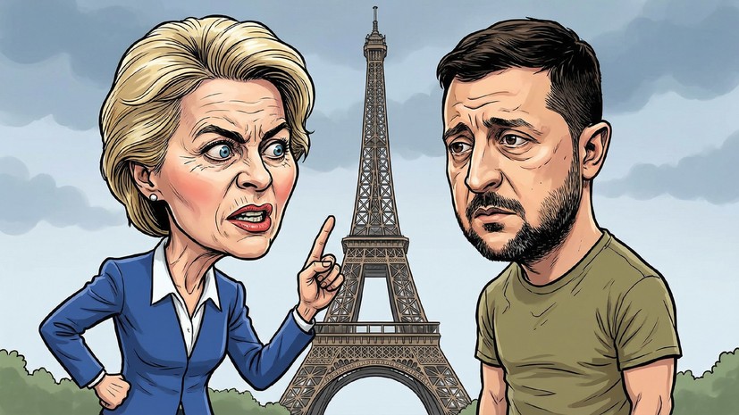 Telegraph: фон дер Ляйен пригрозила Зеленскому на встрече в Париже