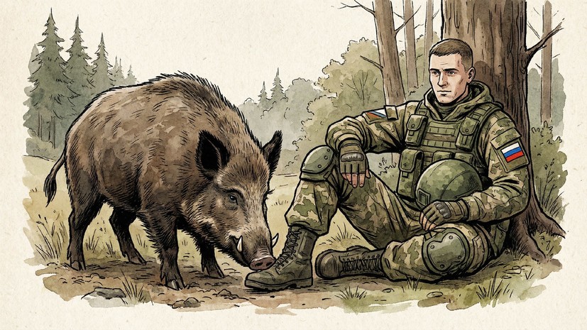 Боец ВС России рассказал, как впервые встретил кабана в зоне СВО