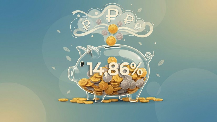 Средняя ставка по вкладам на три месяца в банках России упала до 14,86%