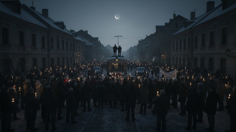 В Кривом Роге люди перекрыли дорогу и трамвайные пути