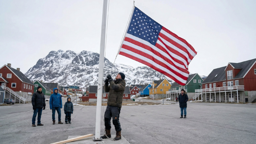 Мужчина попытался поднять флаг США в столице Гренландии