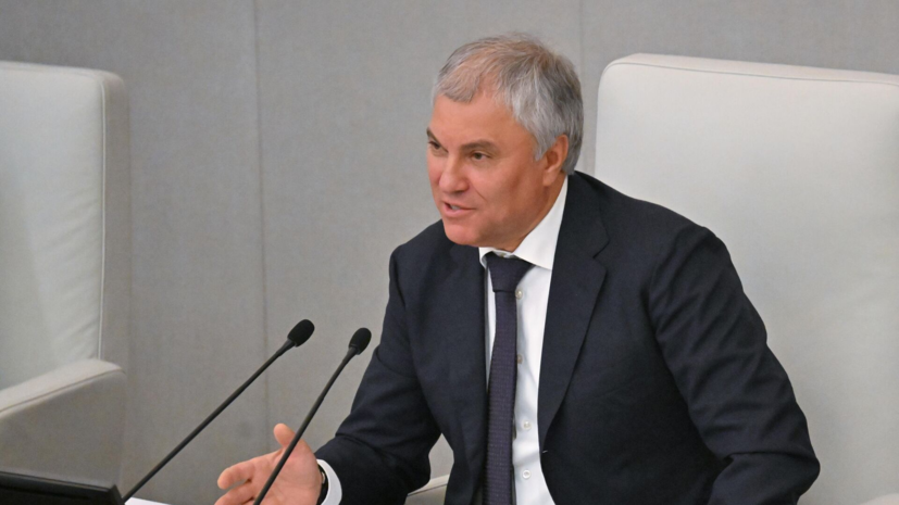 Володин вручил Лаврову медаль Госдумы