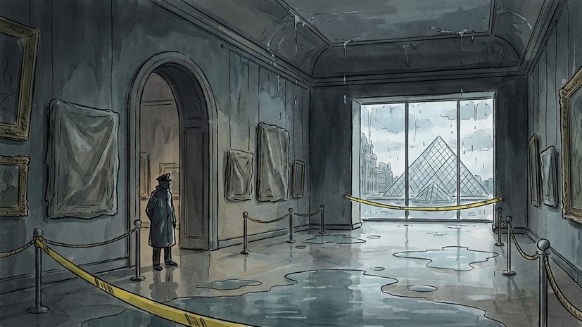 Несколько залов Лувра закрыли из-за крупной протечки воды в музее