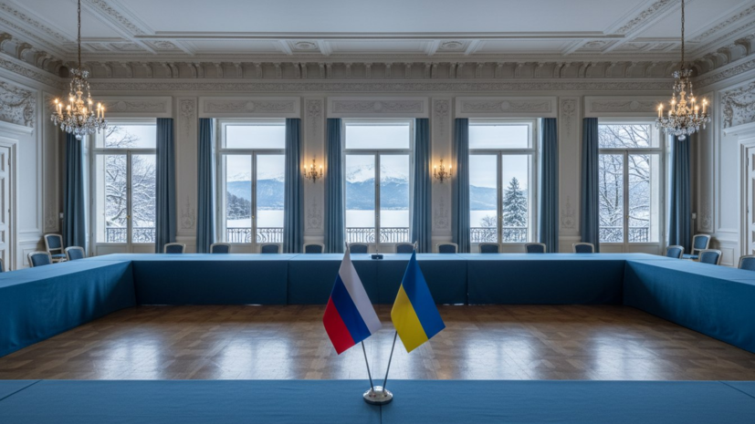 Украинские активисты дежурили у отеля в Женеве, где проходят переговоры