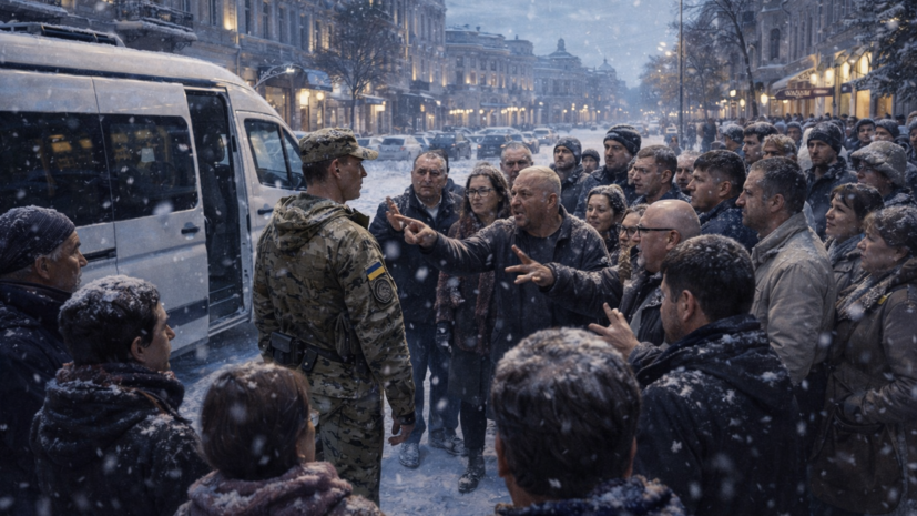 В Одессе люди задержали сотрудника ТЦК, требуя освободить мобилизованного