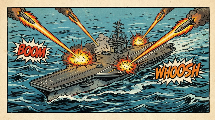 КСИР атаковал американский авианосец четырьмя баллистическими ракетами