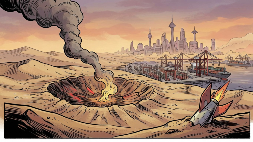 Bild: ракета упала рядом с портом в Абу-Даби