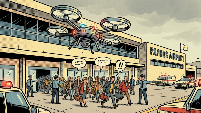 В аэропорту Пафоса на Кипре объявлена срочная эвакуация после обнаружения БПЛА
