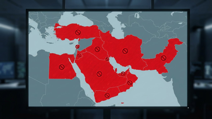Воздушное пространство десяти стран Ближнего Востока остаётся закрытым