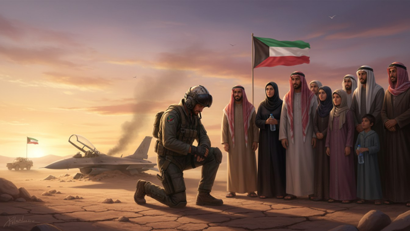 Сбитый американский лётчик встал на колени перед жителями Кувейта