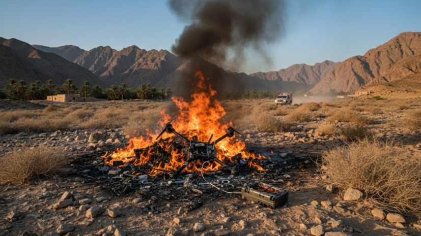 Fujairah Media Office: в результате падения БПЛА в ОАЭ произошёл пожар