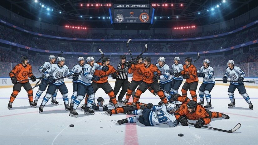 &laquo;Не сдержали эмоций&raquo;: во время рукопожатия после матча КХЛ между &laquo;Амуром&raquo; и &laquo;Нефтехимиком&raquo; разгорелась драка